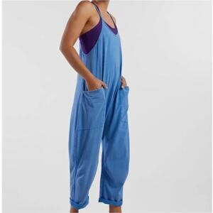 Free People Movement Hot Shot Jumpsuit Blue Medium